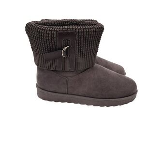 NWT Cloudwalkers Helena Hug 218065 Gray Sock Faux Fur Lined Ankle Boots 11W EU42